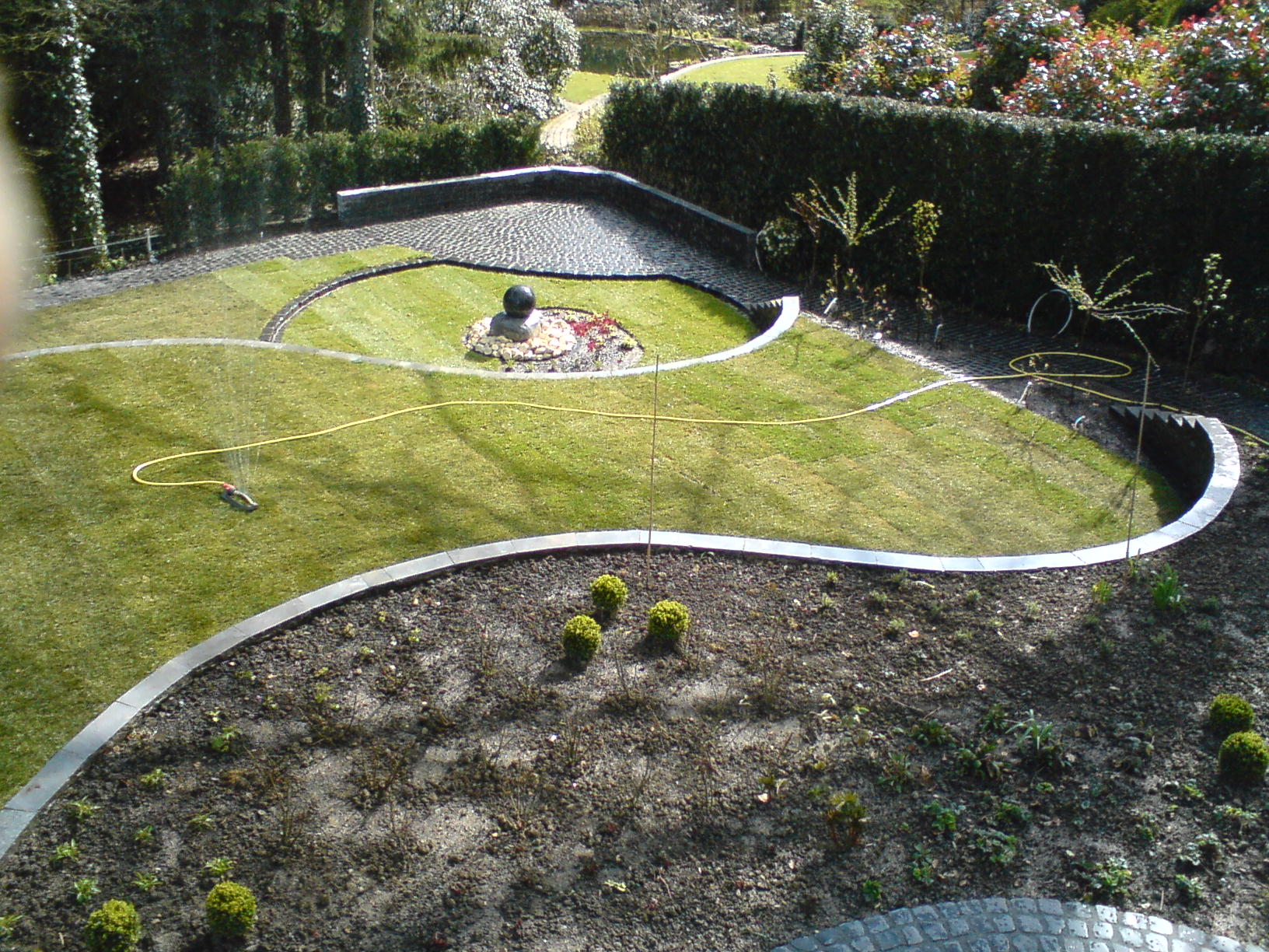 Garten, terrassiert, von Terrasse